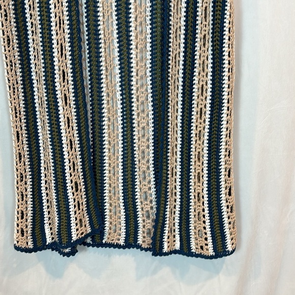 Women’s Crochet colorful long open front duster sweater large/extra large boho - Picture 5 of 9